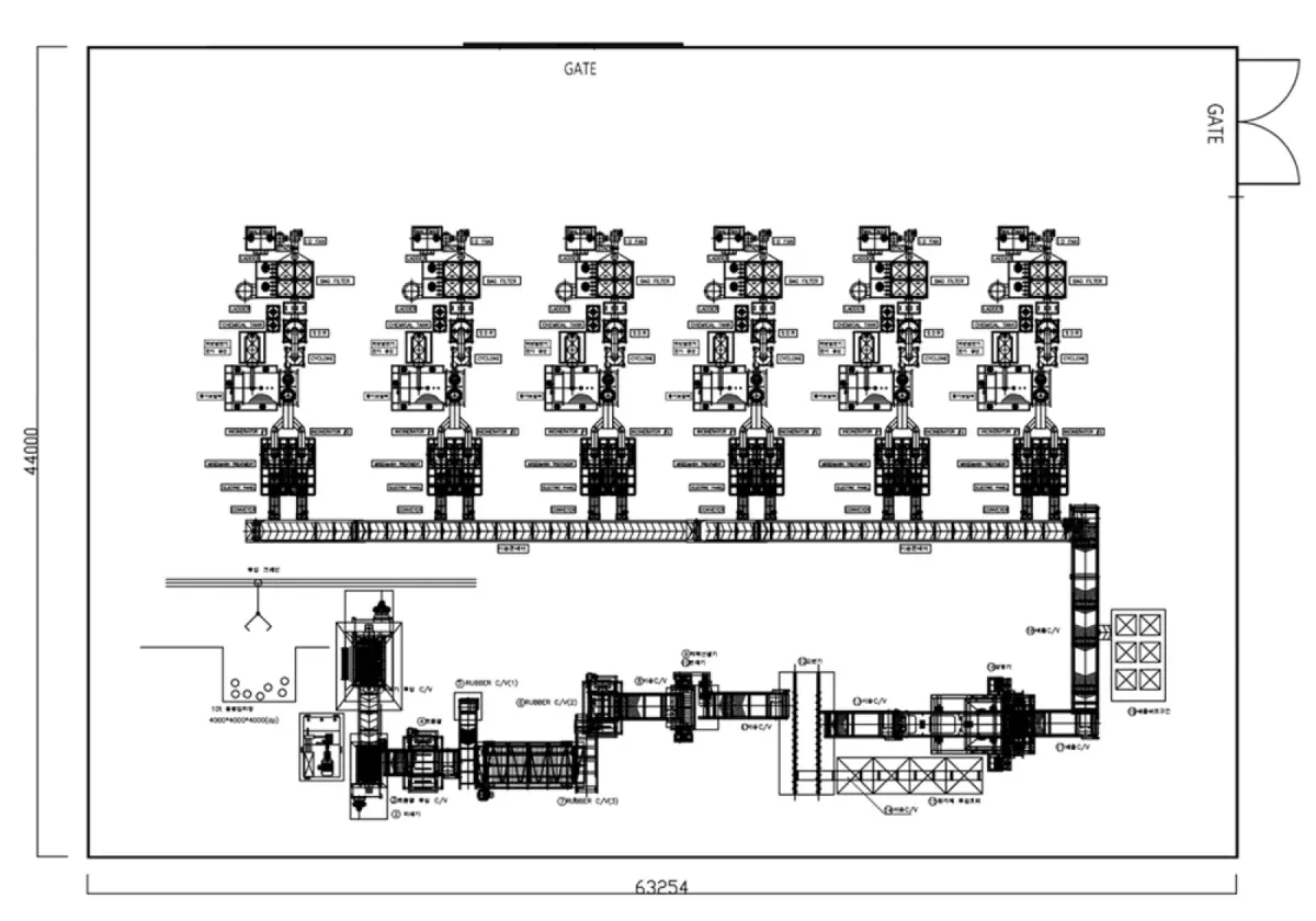 Layout drawing of a multi-unit GREENASH facility